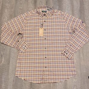 Orvis Men’s Plaid Flannel Button Down Shirt Large Tall NWT